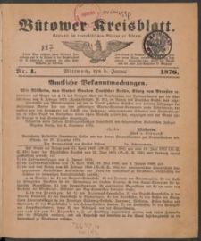 B&uuml;tower Kreisblatt 1876