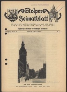Stolper Heimatblatt für die Heimatvertriebenen aus der Stadt und dem Landkreise Stolp in Pommern Nr. 2/1957