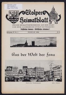 Stolper Heimatblatt für die Heimatvertriebenen aus der Stadt und dem Landkreise Stolp in Pommern Nr. 2/1956