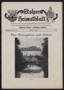Stolper Heimatblatt für die Heimatvertriebenen aus der Stadt und dem Landkreise Stolp in Pommern Nr. 4/1956
