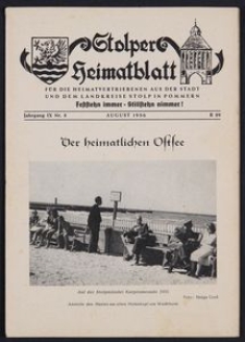 Stolper Heimatblatt für die Heimatvertriebenen aus der Stadt und dem Landkreise Stolp in Pommern Nr. 8/1963