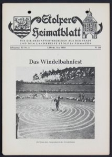 Stolper Heimatblatt für die Heimatvertriebenen aus der Stadt und dem Landkreise Stolp in Pommern Nr. 5/1958