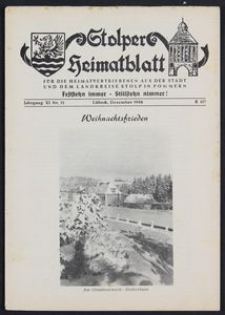 Stolper Heimatblatt für die Heimatvertriebenen aus der Stadt und dem Landkreise Stolp in Pommern Nr. 12/1958