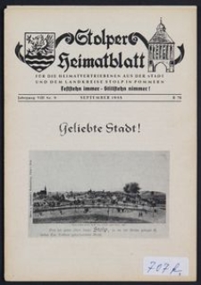 Stolper Heimatblatt für die Heimatvertriebenen aus der Stadt und dem Landkreise Stolp in Pommern Nr. 9/1955