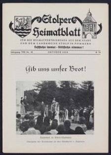 Stolper Heimatblatt für die Heimatvertriebenen aus der Stadt und dem Landkreise Stolp in Pommern Nr. 10/1955