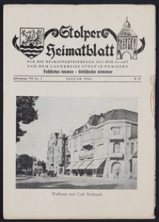 Stolper Heimatblatt für die Heimatvertriebenen aus der Stadt und dem Landkreise Stolp in Pommern Nr. 1/1954