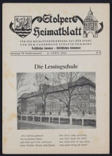 Stolper Heimatblatt für die Heimatvertriebenen aus der Stadt und dem Landkreise Stolp in Pommern Sondenrnummer/1954