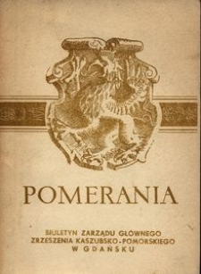 Pomerania : biuletyn Zarządu Gł&oacute;wnego Zrzeszenia Kaszubsko-Pomorskiego, 1971, nr 4