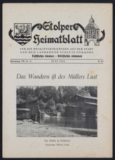 Stolper Heimatblatt für die Heimatvertriebenen aus der Stadt und dem Landkreise Stolp in Pommern Nr. 6/1954