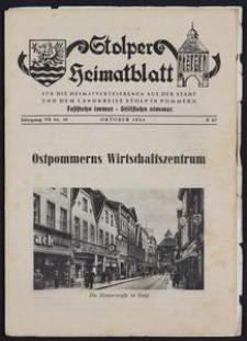 Stolper Heimatblatt für die Heimatvertriebenen aus der Stadt und dem Landkreise Stolp in Pommern Nr. 10/1954