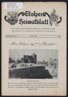 Stolper Heimatblatt für die Heimatvertriebenen aus der Stadt und dem Landkreise Stolp in Pommern Nr. 4/1951