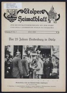 Stolper Heimatblatt für die Heimatvertriebenen aus der Stadt und dem Landkreise Stolp in Pommern Nr. 7/1951
