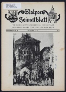 Stolper Heimatblatt für die Heimatvertriebenen aus der Stadt und dem Landkreise Stolp in Pommern Nr. 8/1951