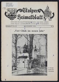Stolper Heimatblatt für die Heimatvertriebenen aus der Stadt und dem Landkreise Stolp in Pommern Nr. 13/1951