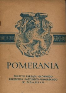 Pomerania : biuletyn Zarządu Gł&oacute;wnego Zrzeszenia Kaszubsko-Pomorskiego, 1972, nr 4