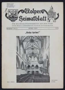 Stolper Heimatblatt für die Heimatvertriebenen aus der Stadt und dem Landkreise Stolp in Pommern Nr. 3/1952
