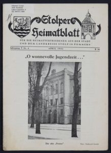 Stolper Heimatblatt für die Heimatvertriebenen aus der Stadt und dem Landkreise Stolp in Pommern Nr. 4/1952