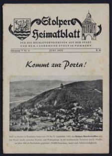 Stolper Heimatblatt für die Heimatvertriebenen aus der Stadt und dem Landkreise Stolp in Pommern Nr. 6/1952