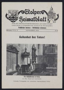 Stolper Heimatblatt für die Heimatvertriebenen aus der Stadt und dem Landkreise Stolp in Pommern Nr. 11/1953