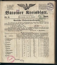 B&uuml;tower Kreisblatt 1868