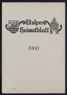 Stolper Heimatblatt für die Heimatvertriebenen aus der Stadt und dem Landkreise Stolp in Pommern, Stichwortverzeichnis 1960