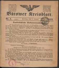 B&uuml;tower Kreisblatt 1873