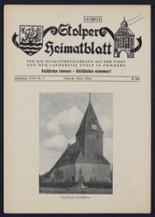 Stolper Heimatblatt für die Heimatvertriebenen aus der Stadt und dem Landkreise Stolp in Pommern Nr. 3/1964