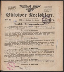 Bütower Kreisblatt 1870