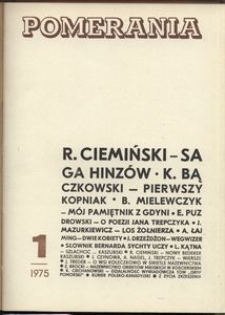 Pomerania : miesięcznik społeczno-kulturalny, 1975, nr 1