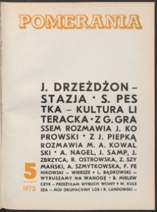 Pomerania : miesięcznik społeczno-kulturalny, 1975, nr 5