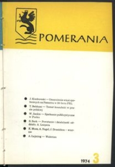 Pomerania : miesięcznik społeczno-kulturalny, 1974, nr 3