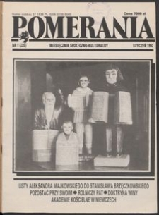 Pomerania : miesięcznik społeczno-kulturalny, 1992, nr 1