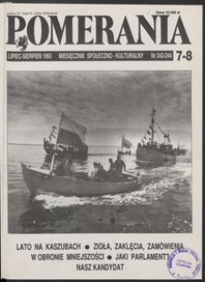 Pomerania : miesięcznik społeczno-kulturalny, 1993, nr 7-8