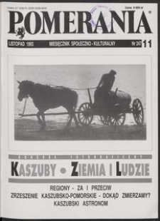 Pomerania : miesięcznik społeczno-kulturalny, 1993, nr 11