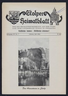Stolper Heimatblatt für die Heimatvertriebenen aus der Stadt und dem Landkreise Stolp in Pommern Nr. 7/1962