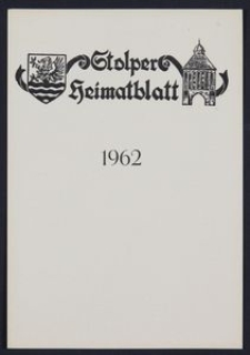Stolper Heimatblatt für die Heimatvertriebenen aus der Stadt und dem Landkreise Stolp in Pommern, Stichwortverzeichnis 1962