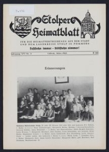 Stolper Heimatblatt für die Heimatvertriebenen aus der Stadt und dem Landkreise Stolp in Pommern Nr. 3/1963