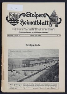 Stolper Heimatblatt für die Heimatvertriebenen aus der Stadt und dem Landkreise Stolp in Pommern Nr. 7/1963