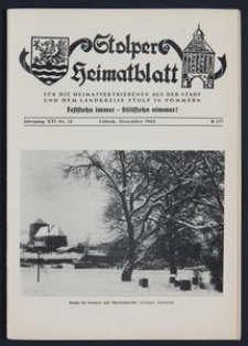 Stolper Heimatblatt für die Heimatvertriebenen aus der Stadt und dem Landkreise Stolp in Pommern Nr. 12/1963