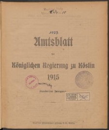 Amtsblatt der Königlichen Regierung zu Köslin 1915
