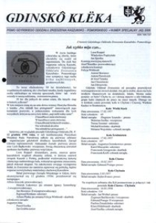Gdinskô Klëka : pismo Gdyńskiego Oddziału Zrzeszenia Kaszubsko-Pomorskiego. Nr Specjalny (42) 2006