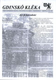 Gdinskô Klëka : pismo Gdyńskiego Oddziału Zrzeszenia Kaszubsko-Pomorskiego. Nr 3 (49) 2008