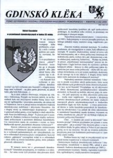 Gdinskô Klëka : pismo Gdyńskiego Oddziału Zrzeszenia Kaszubsko-Pomorskiego. Nr 2 (52) 2009