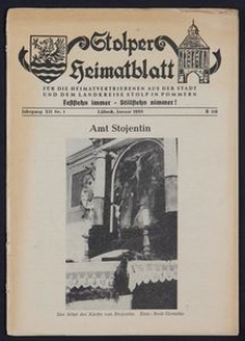 Stolper Heimatblatt für die Heimatvertriebenen aus der Stadt und dem Landkreise Stolp in Pommern Nr. 1/1959
