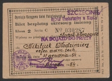 Bilet bezpłatny okresowy imienny