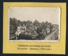 Prace torowe na szlaku Słupsk - Korzybie (1952 rok)
