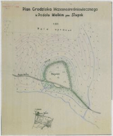 Plan Grodziska Wczesnośredniowiecznego w Podolu Wielkim pow. Słupsk