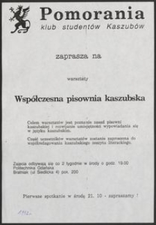 [Plakat] : Wsp&oacute;łczesna pisownia kaszubska