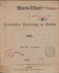 Amts-Blatt der Königlichen Regierung zu Cöslin 1865