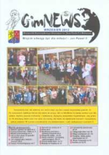 GimNEWS. Miesięcznik Samorządowego Gimnazjum im. Jana Pawła II w Bolszewie, 2012, wrzesień